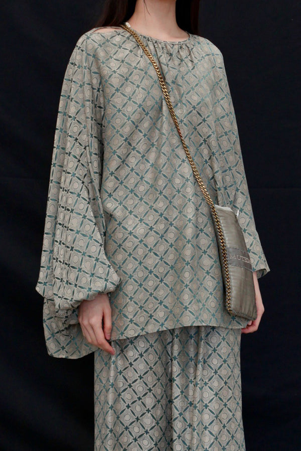 Mutedance 25 Spring/Summer Silk Checkered Cardigan MD-MD25SS136-GREY